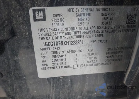 2017 Chevrolet Colorado Z71 from USA, damaged, VIN 1GCGTDENXH1223251